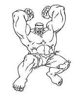 coloriage hulk poings leves